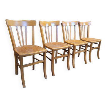 Série de 4 chaises de bistrot luterma 1950 vintage