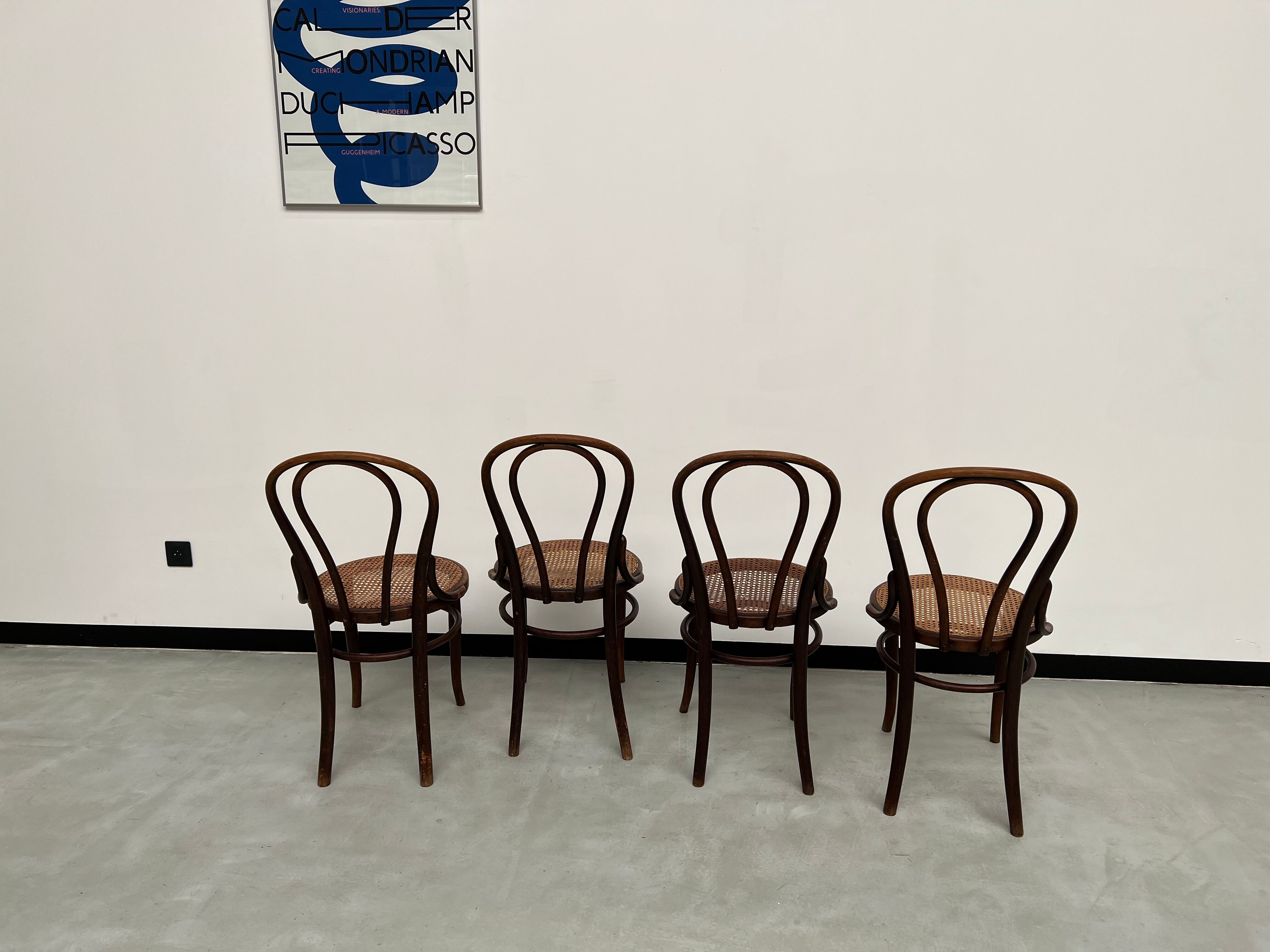 4 bentwood bistro chairs, circa 1910
