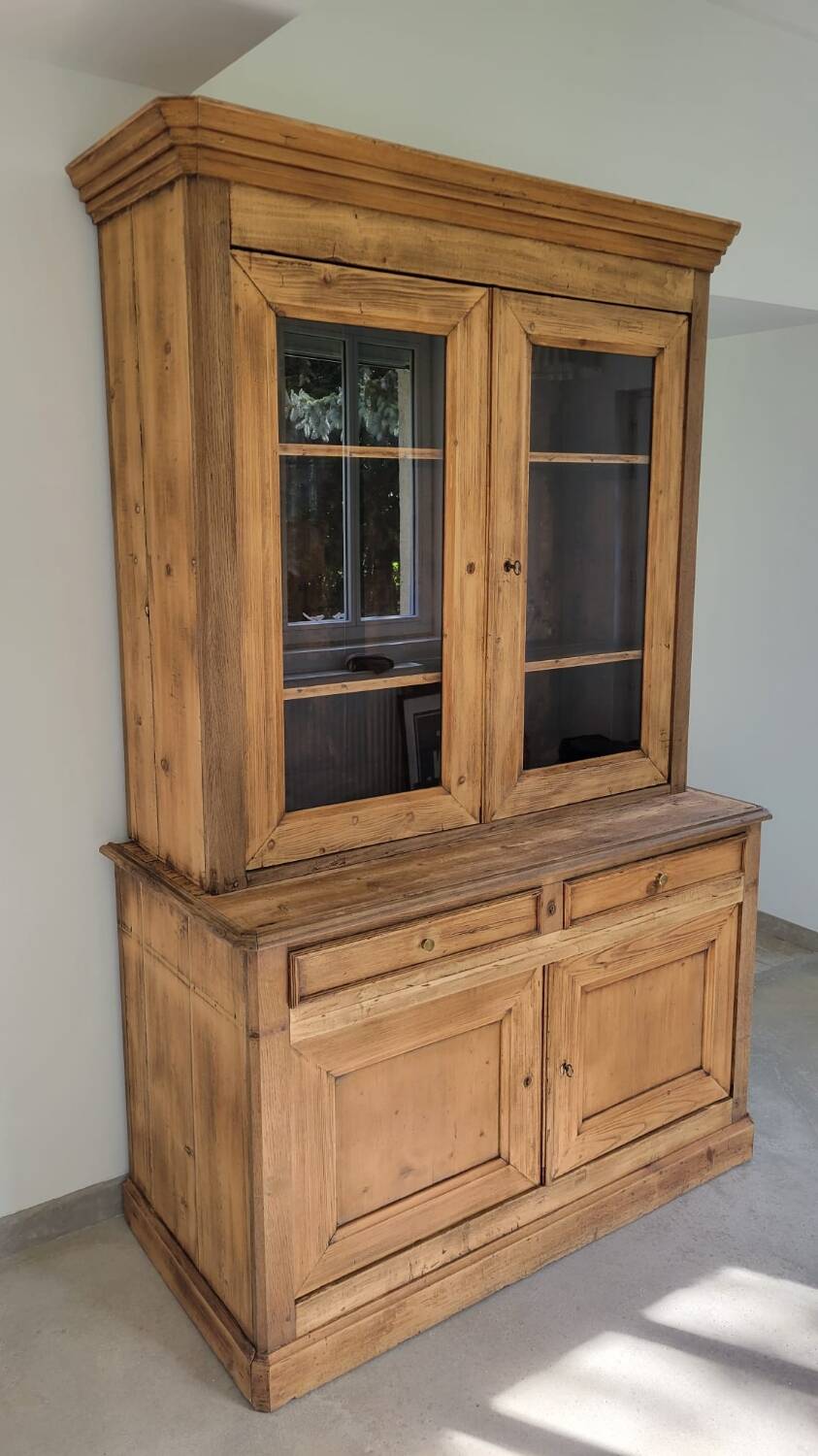 Sideboard curiosity cabinet made of solid antique wood