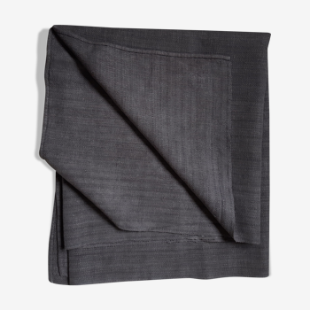 Old hemp tablecloth dyed in dark grey