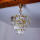 Kinkeldey chandelier, gold, cut glass, 4 levels, Germany, 1970