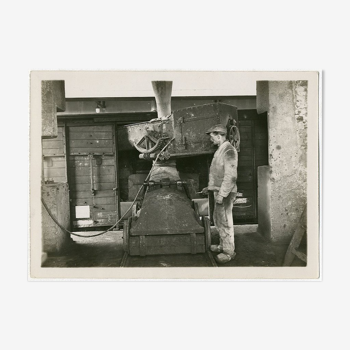 Photo argentique ouvrier chantier usine mine 1920/30