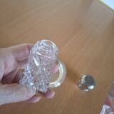 Salière et poivrier  en argent et cristal