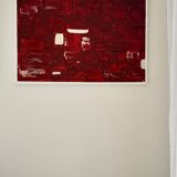 Minimal Textured Red Art – Contemporary Acrylic Painting for Living Room