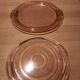 Lot de deux plats art déco en verre rosaline