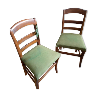 Paire de chaises en bois