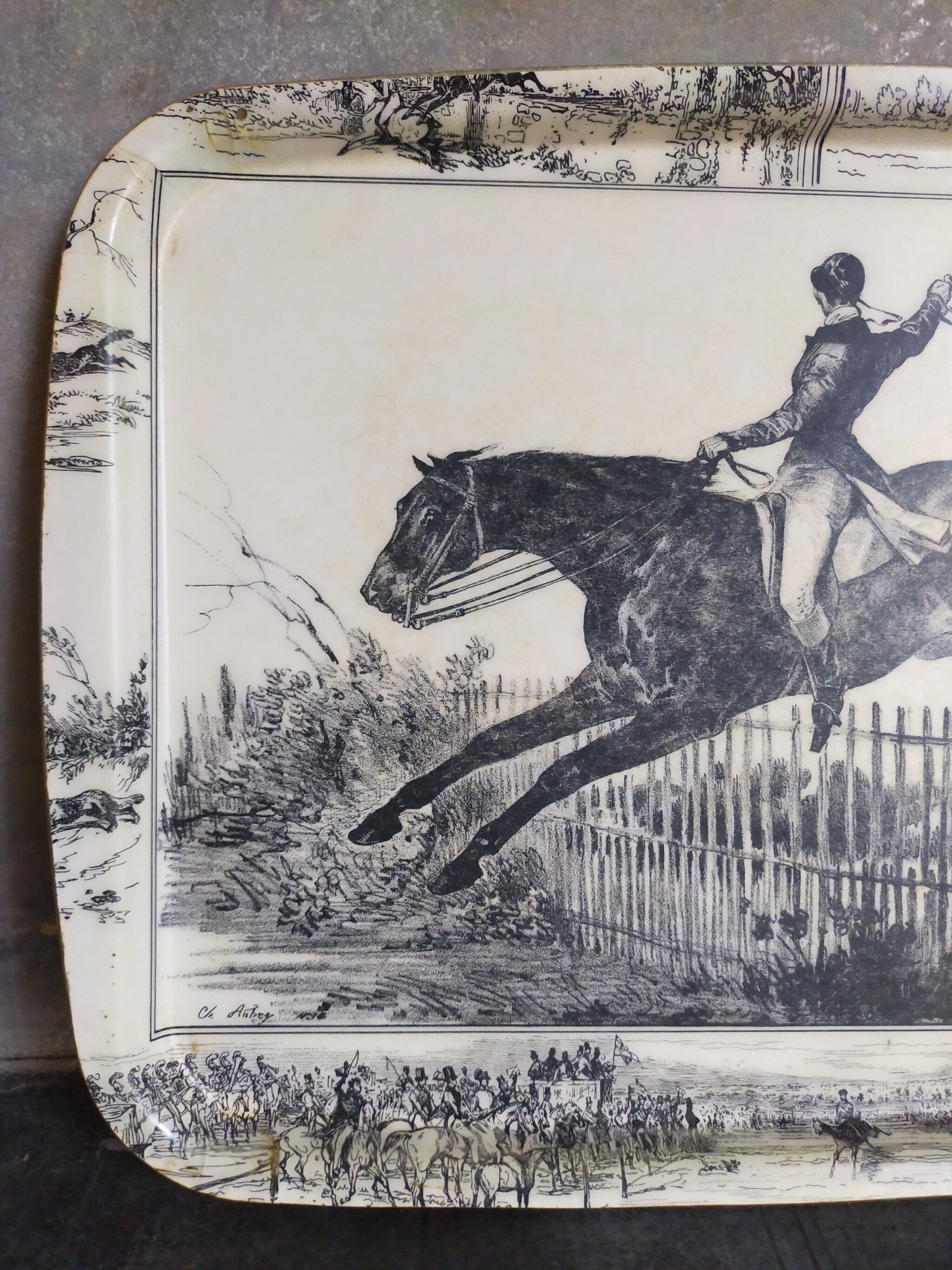 Vintage fiberglass horse tray