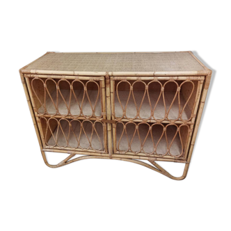 Rattan storage unit