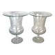 Pair of large antique Medici-shaped vases in engraved blown glass C412