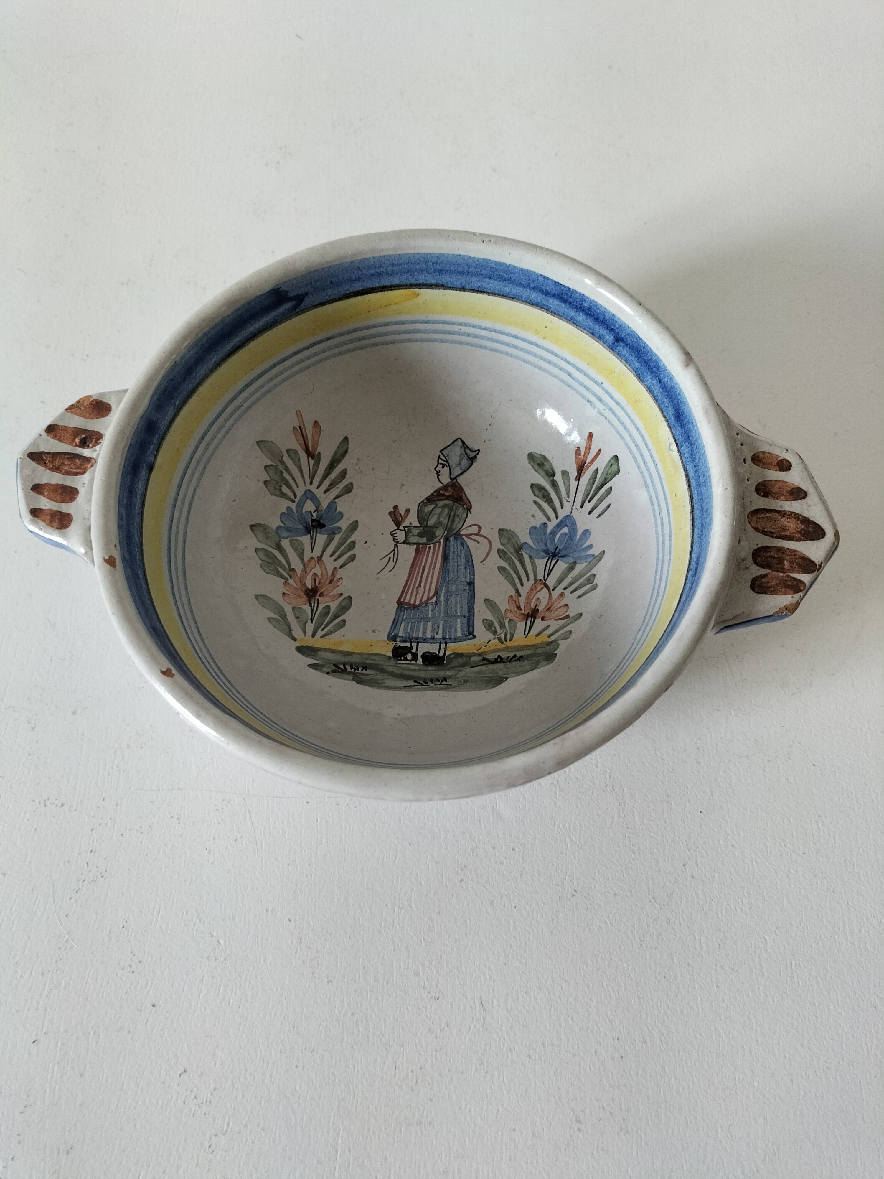 Hand-painted Breton bowl, 1920s