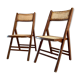 Pair of folding wooden chairs and canning
