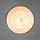Mid-century Italian Brass and Opaline Pendant Lamp