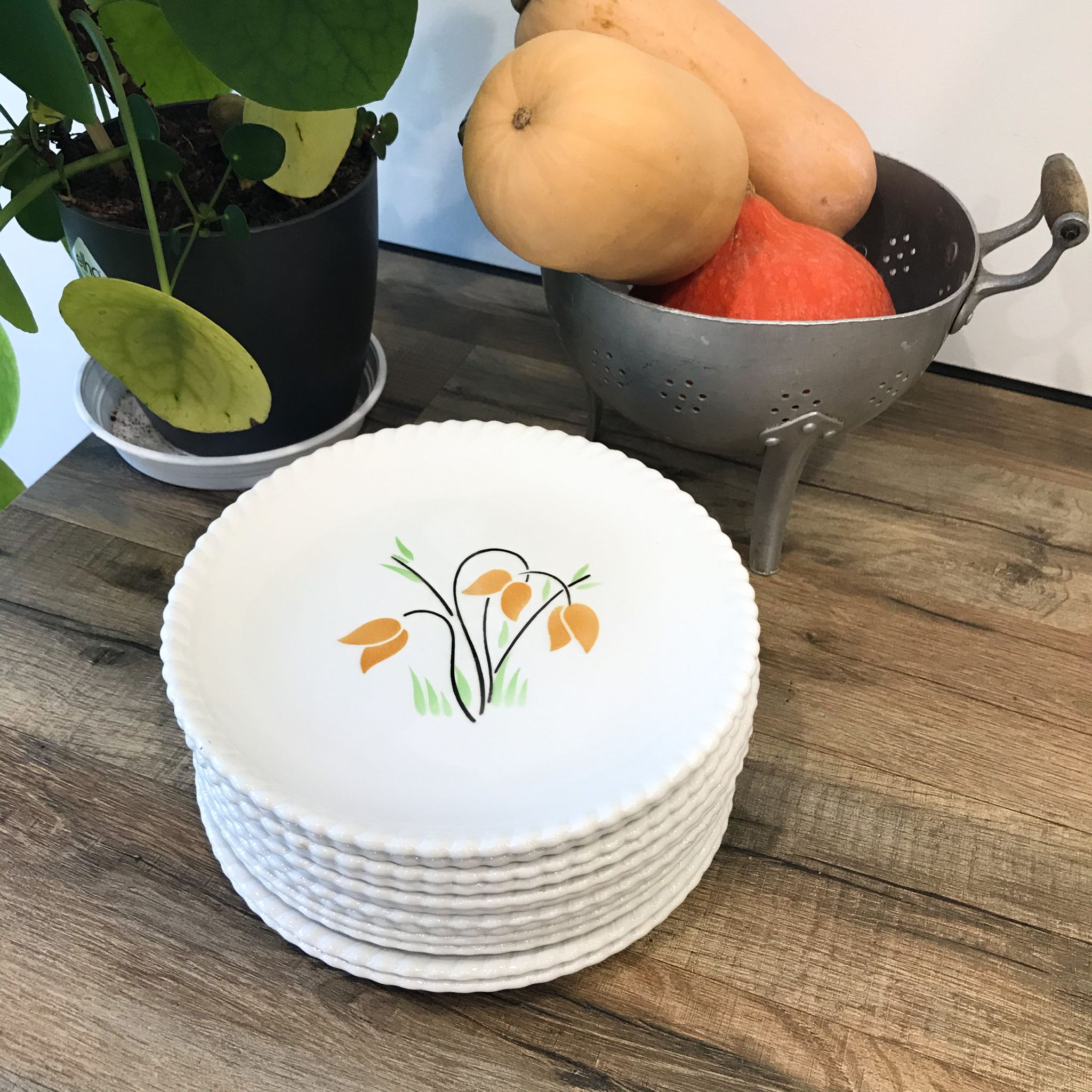 Set of 12 dessert plates KG Lunéville Badonvillier
