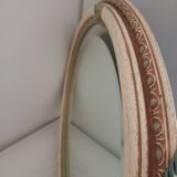 Art Deco period 1920s beveled oval mirror painted wood 58x48 cm