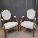 Louis XVI living room in gilded wood