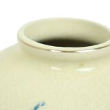 Pair of Japanese Vases Peacocks Flowers Crackle Ceramic 26cm