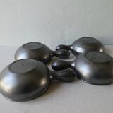 Lot of 4 black and colored ceramic cups