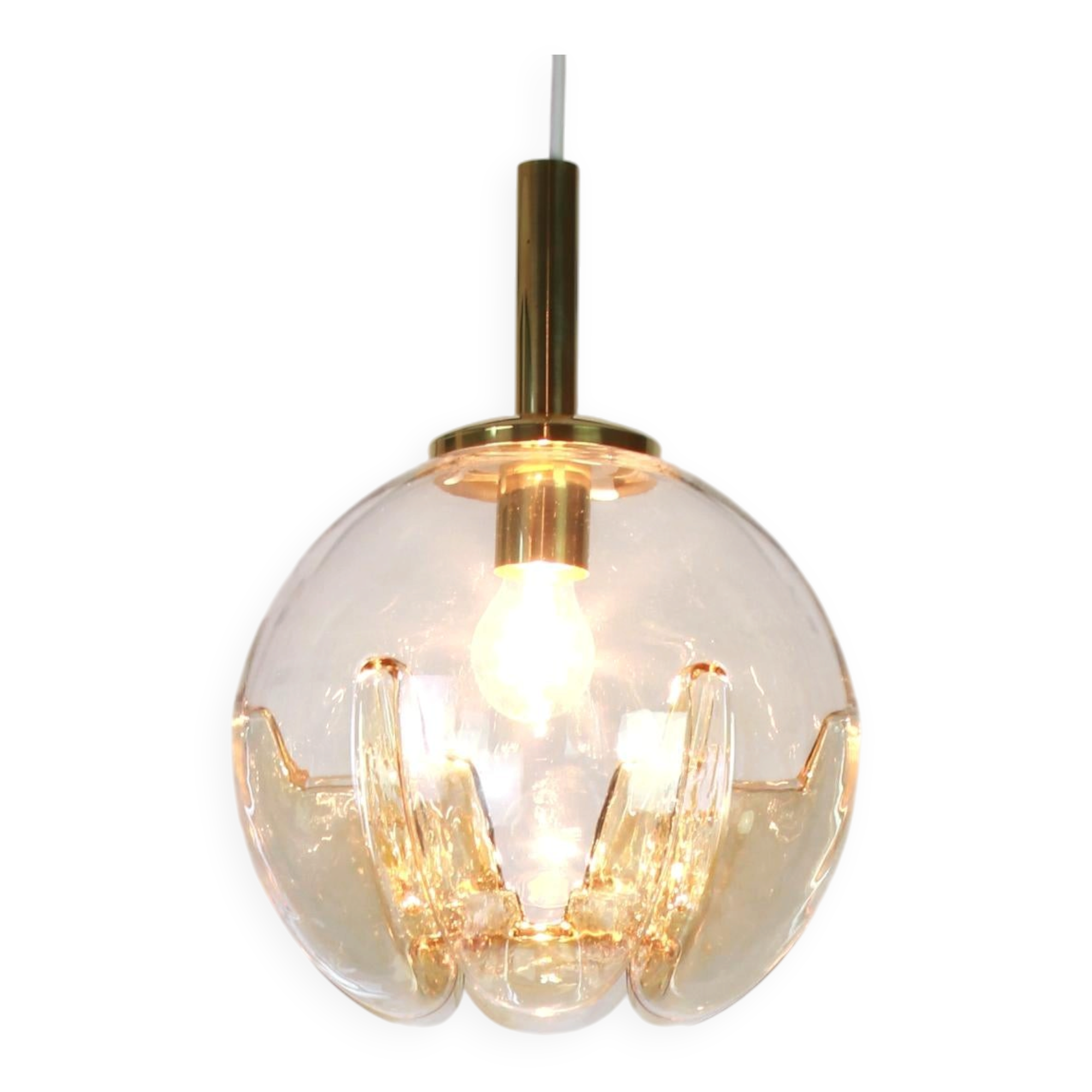 Murano ball pendant light by Doria, Germany, 1970s