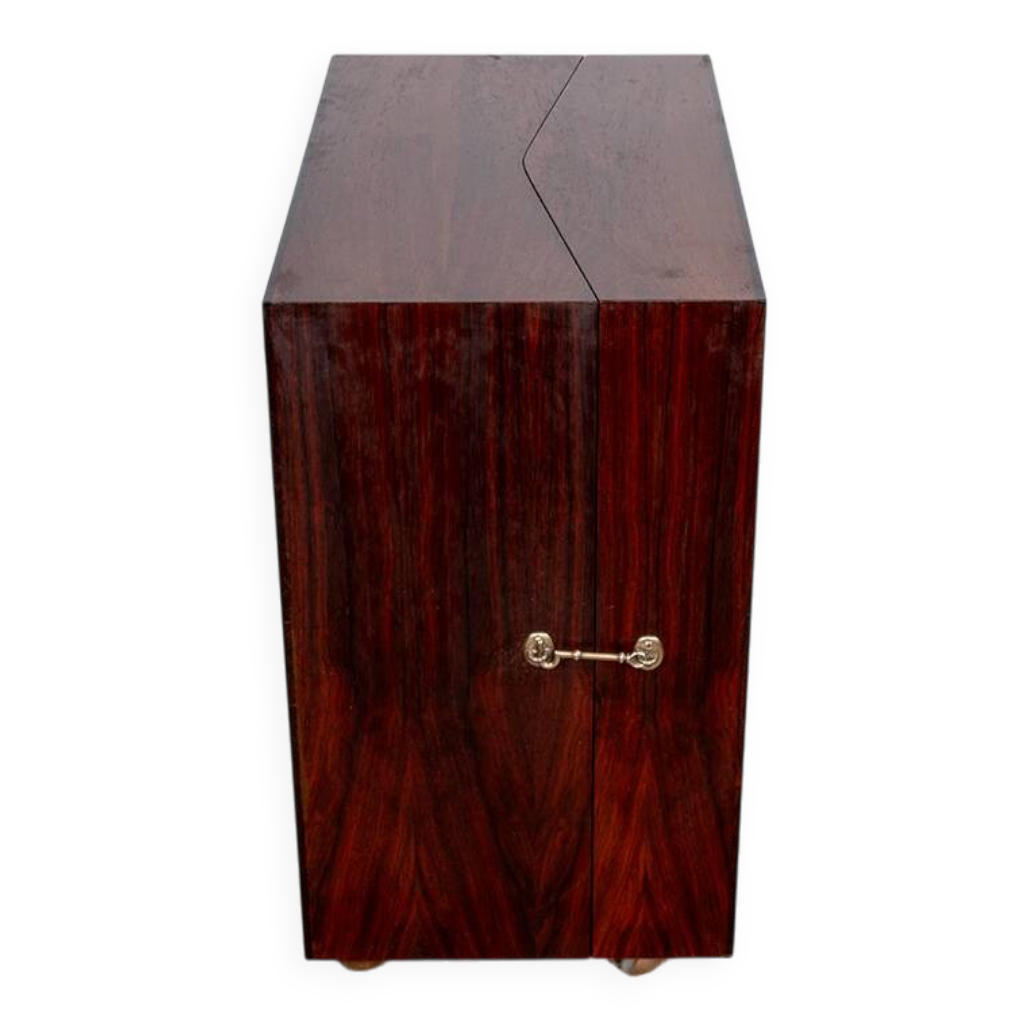 Danish bar cabinet on wheels in rosewood and brass by Jorgen Clausen