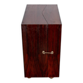 Meuble bar danois sur roulettes en palissandre et laiton par Jorgen Clausen