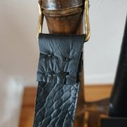 Paire de chaises pliantes safari  en cuir 1970-80