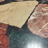 Round coffee table in wrought iron and marble