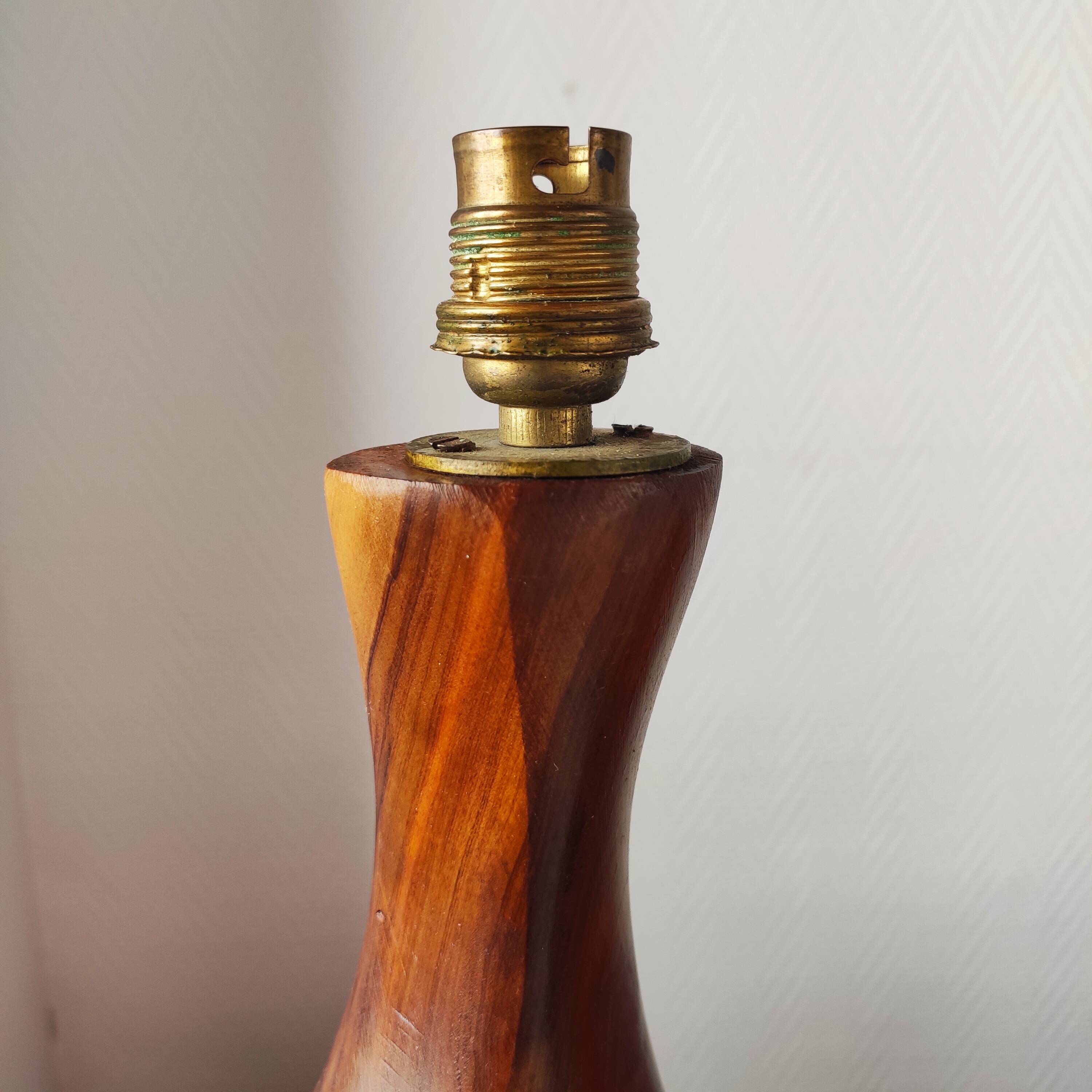 Brutalist lamp 1950/60 olive wood