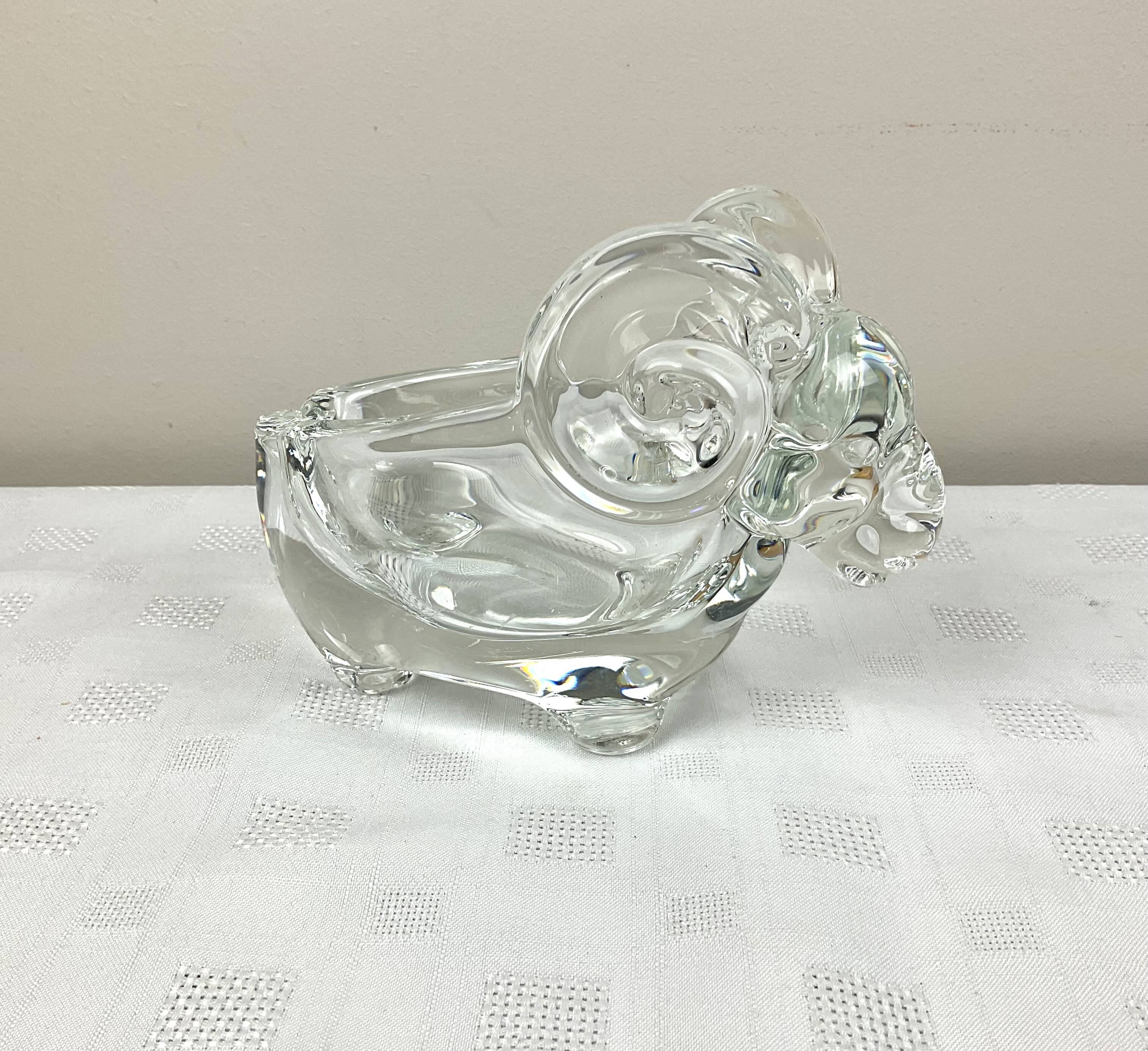 Solid crystal ram ashtray