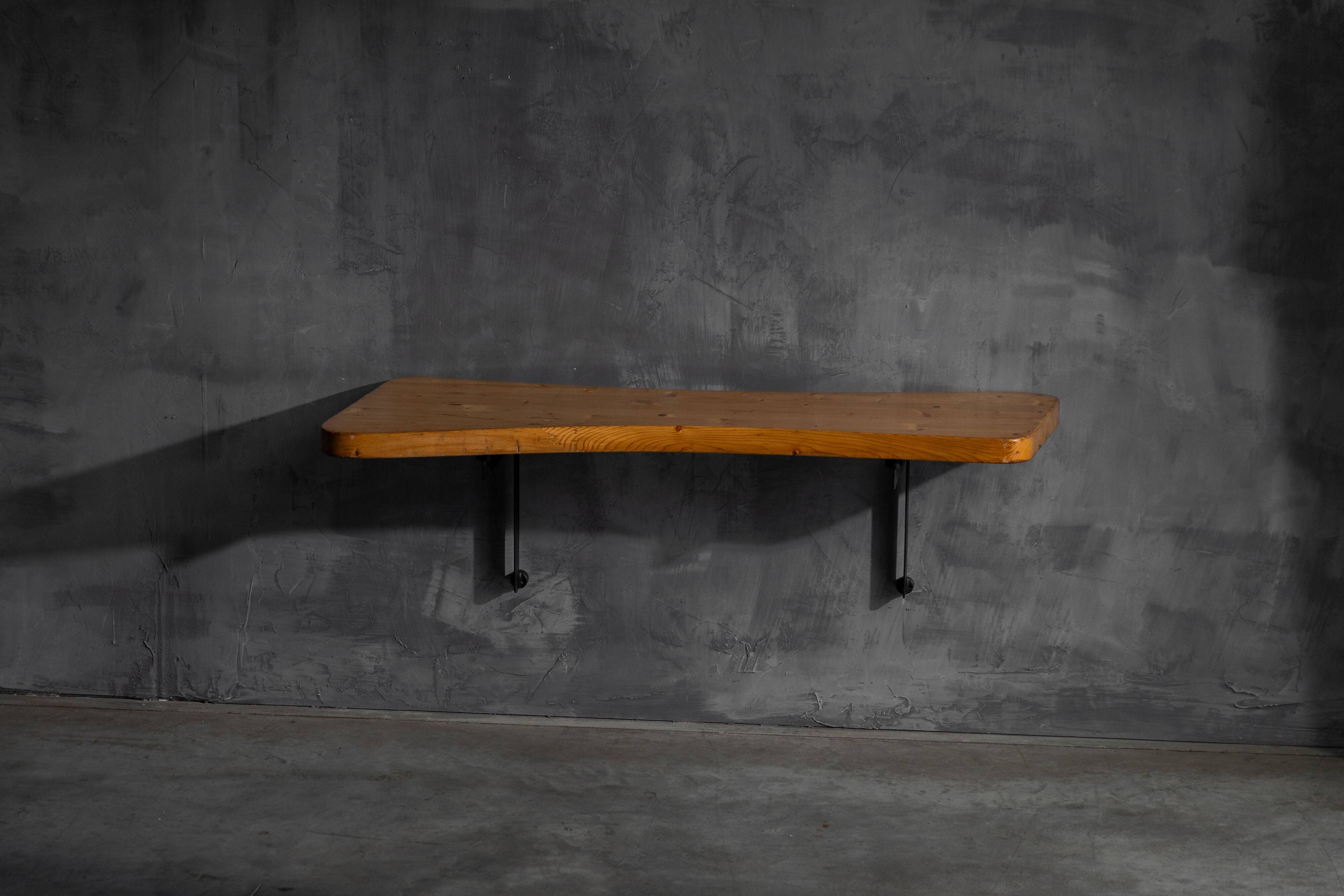 Wall-mounted console table by Charlotte Perriand, France, 1950s