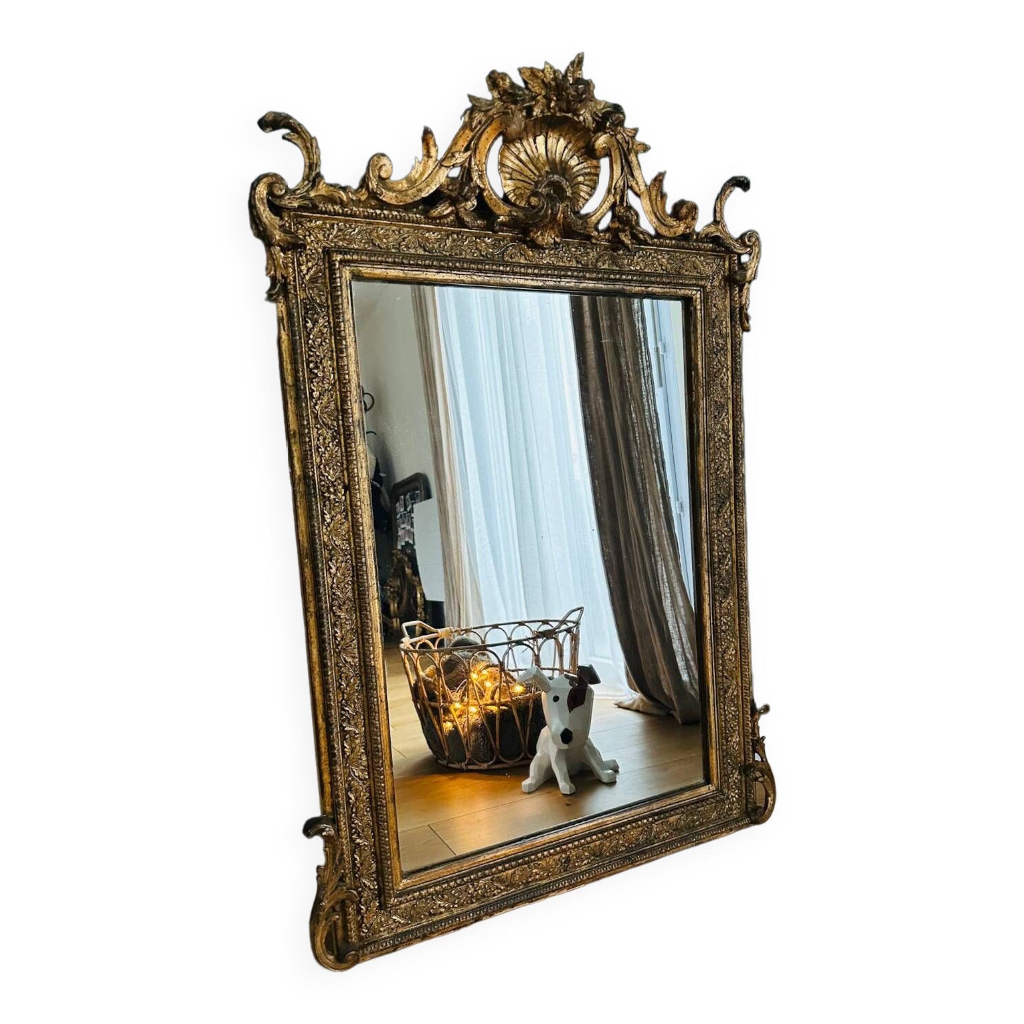 Golden wooden mirror