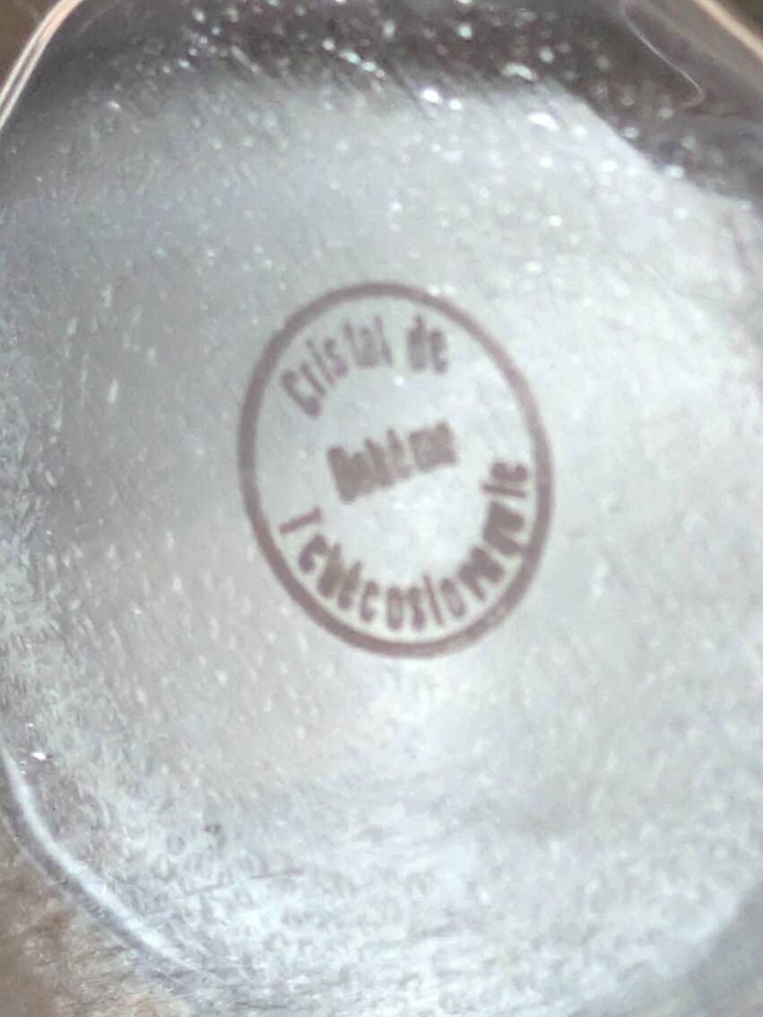 Antique Bohemian crystal and silver-plated metal sugar bowl, 15cm high