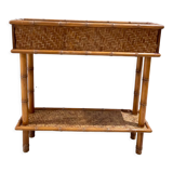 Vintage rattan planter