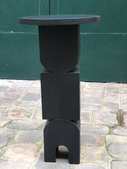 Sellette - Table d'appoint en bois teinté noir