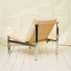 Beige armchair with chrome frame (1 of 2), Italy, 1980s