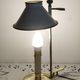 Gilded bronze hot water bottle lamp, Empire style, beige metal lampshade