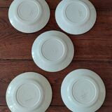 Flat plates set of five hbcm creil montereau decor cote d'argent