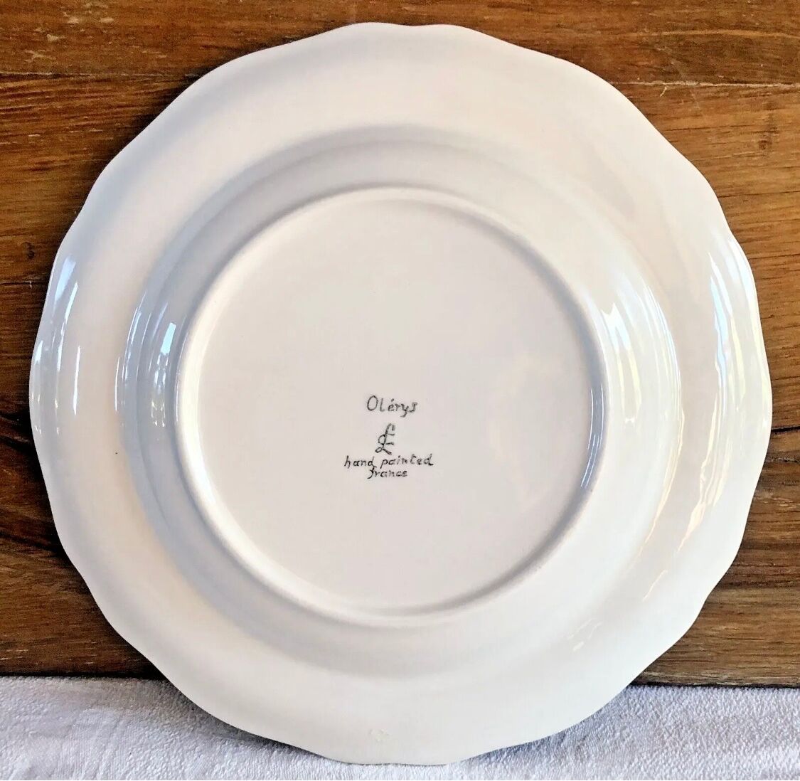 6 Longchamp soup plates Moustier Olérys decor