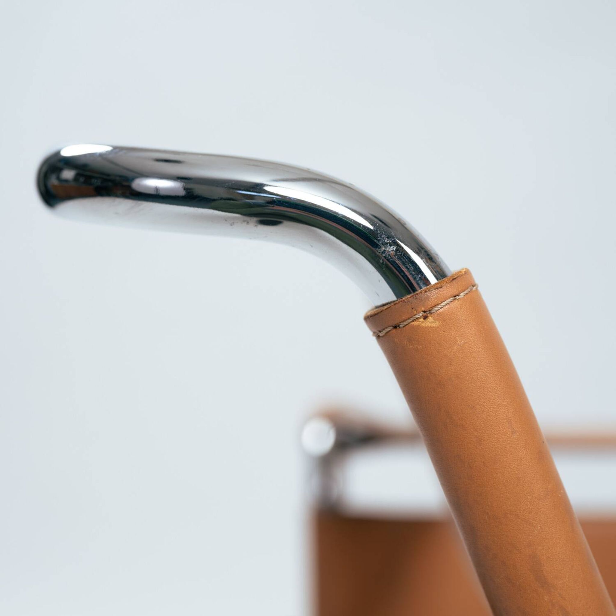 Wassily chair by Marcel Breuer, in brown leather, Italy, 1980s