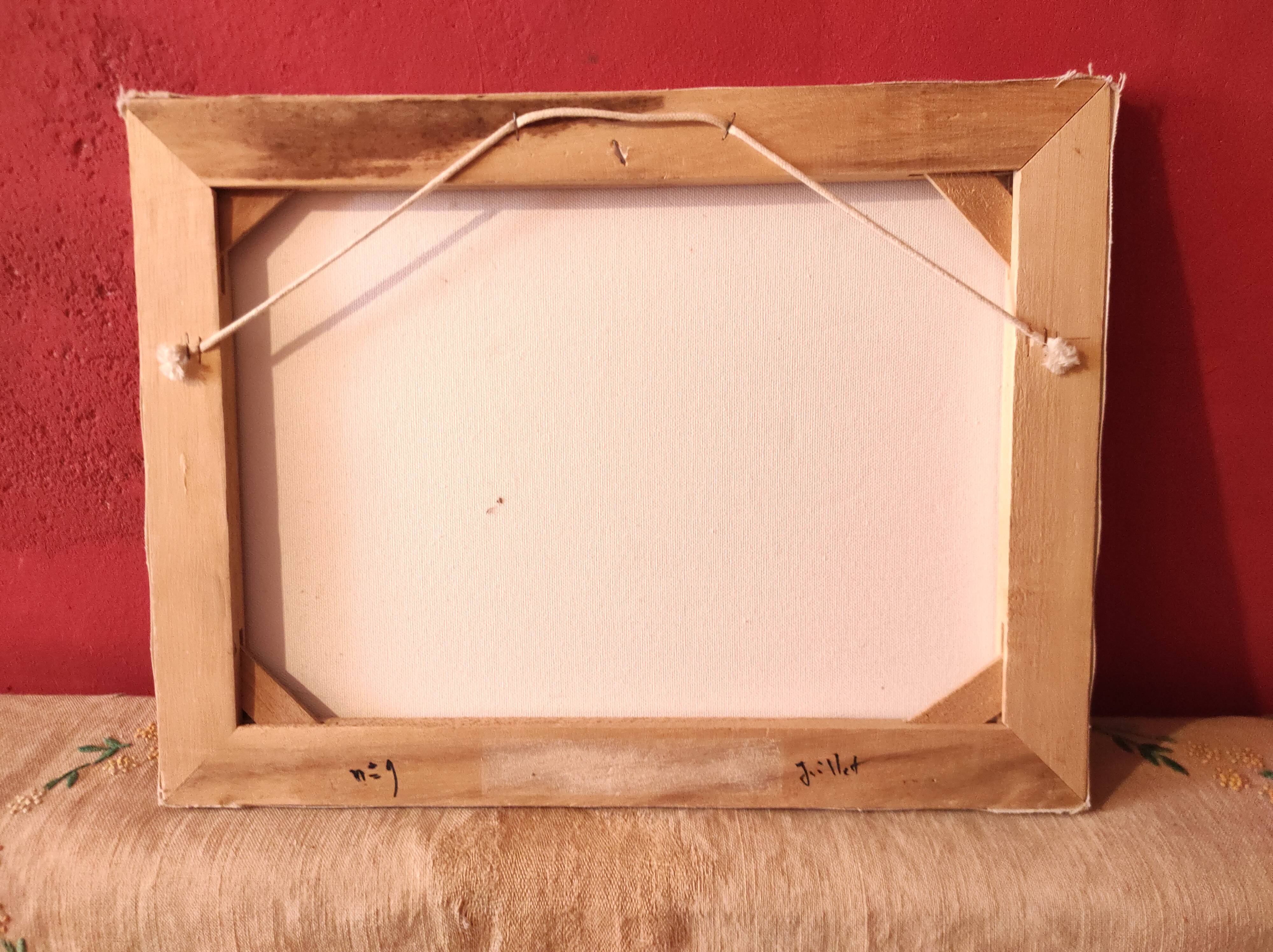 French vintage oil painting, signed CE