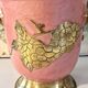 Enamel Ice Bucket – Vintage French Pink Gilt Grapevine Champagne Coole