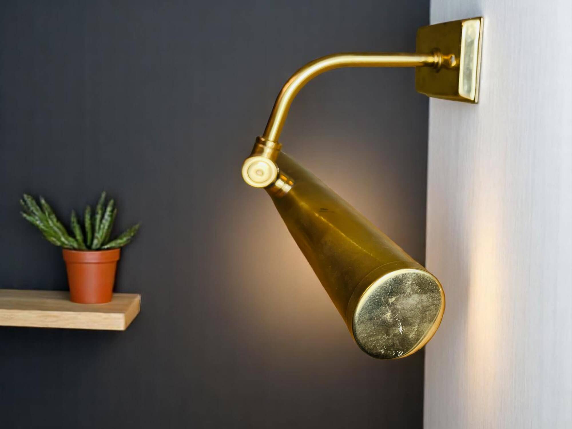 Lot of 3 djustable brass wall picture light up