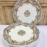 6 flat plates Gien Dionysos the children at the press 1938 1960