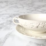 Wedgwood House's old white earthenware broth and sub-cup