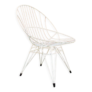 Chaise en fil de fer vintage au