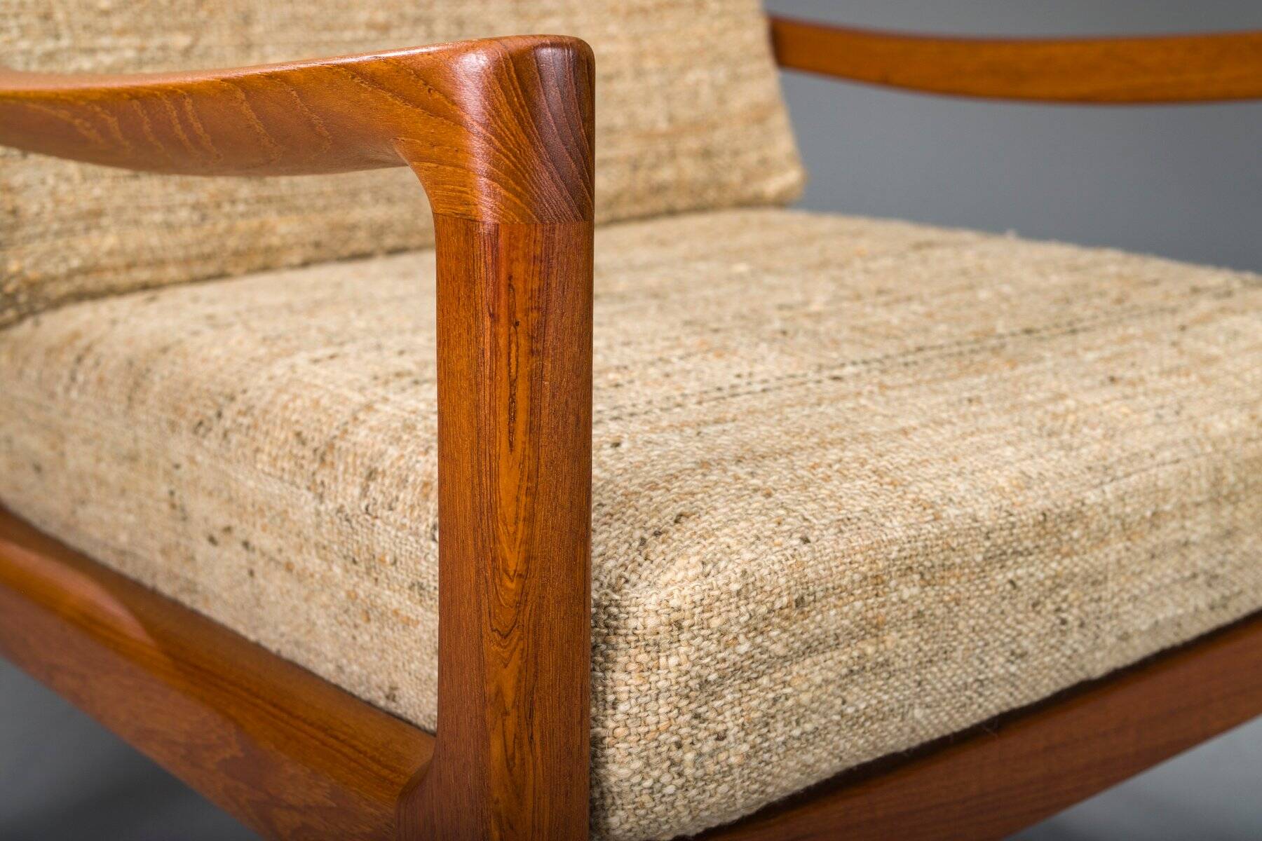 Ensemble de fauteuil à dossier haut et ottoman Senator en teck par Ole Wanscher pour Poul Jeppesen Collectors, Cado, années 1960