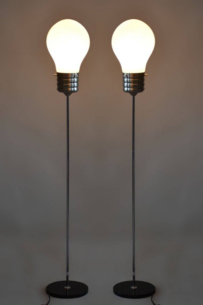 Mid-Century Modern Floor Lamp in Beech and Chrome, 1970s
