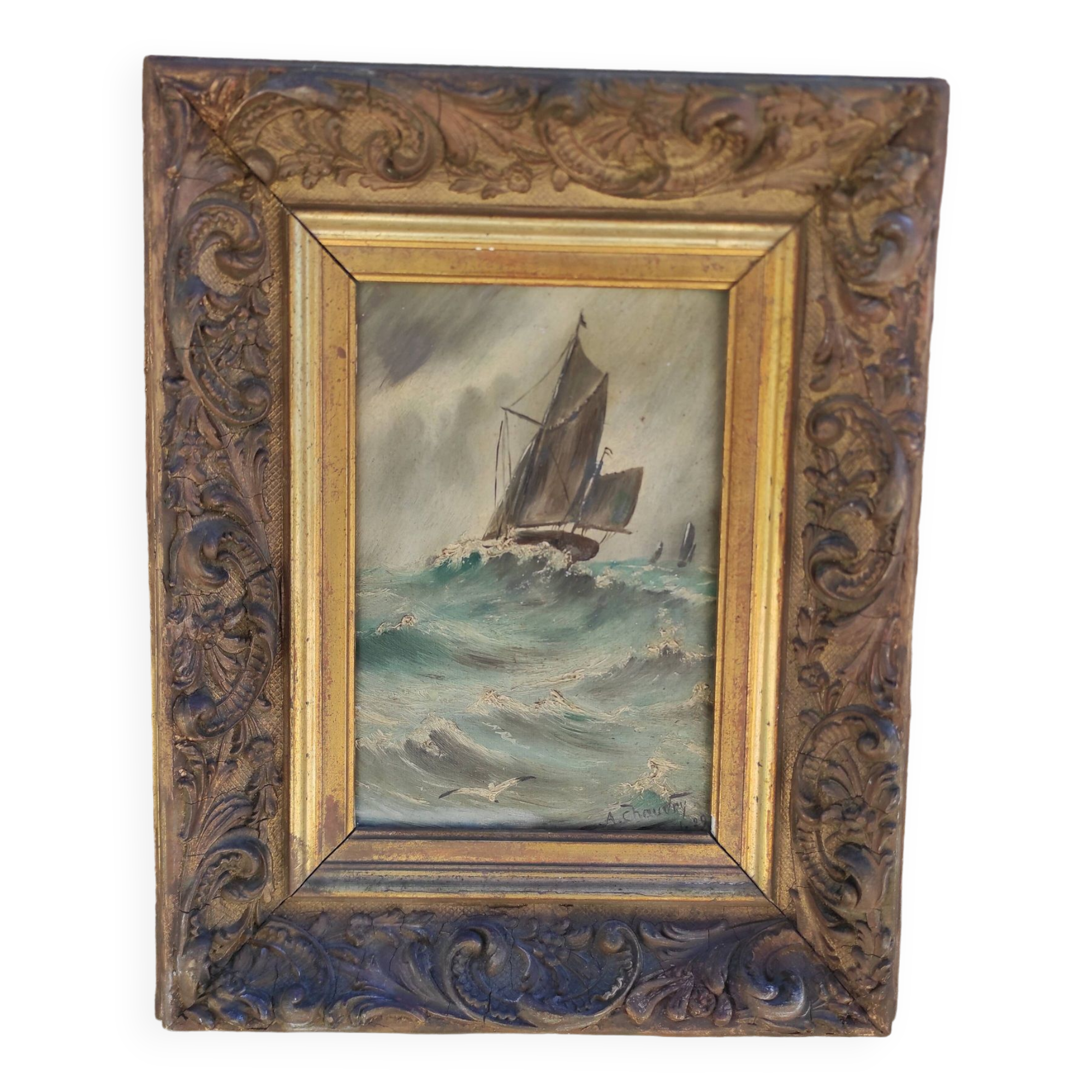 French oil painting, signed Chauvry, 1929