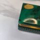 Vintage 70's Desk Set in Green Alabaster Malachite - 3 Pieces - Ita