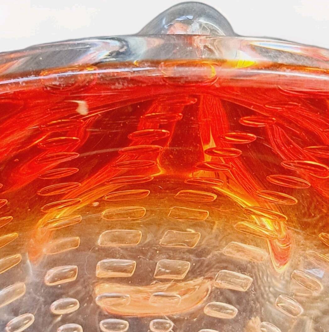 Vintage empty pocket ashtray bubble glass