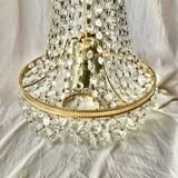 Hot air balloon pendant with glass tassels and gold frame